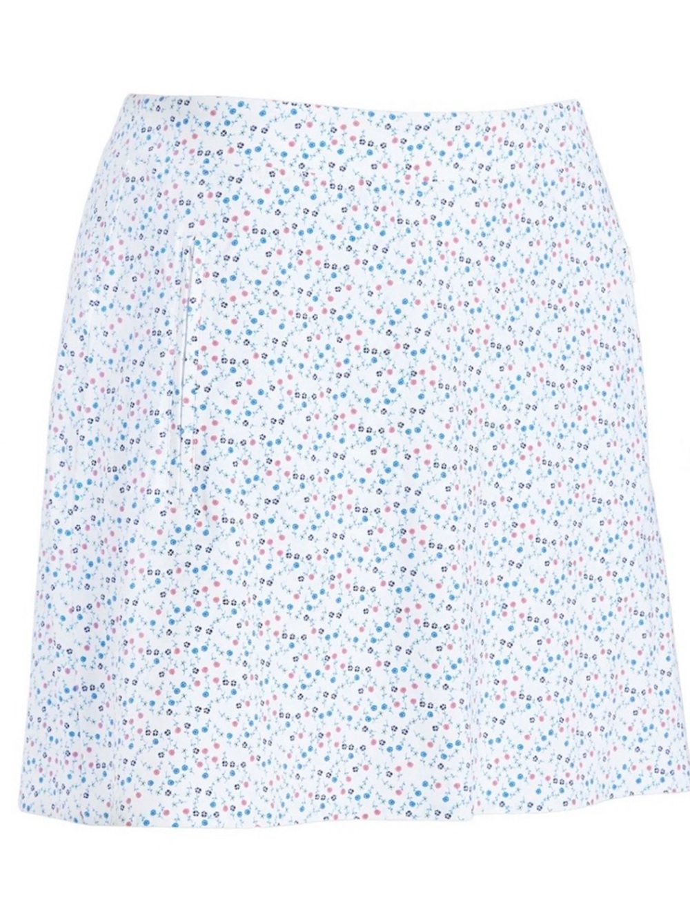 NWOT G/FORE White A-Line Skirt with Blue and Pink Micro Floral Print Size XS